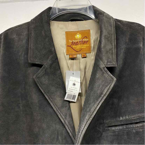 The Territory Ahead Size XL Gray Suede Leather Solid Men's Men's Jacket