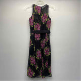 Tahari Arthur Levine Size 4-S Women's Black-Multi Floral A Line Dress