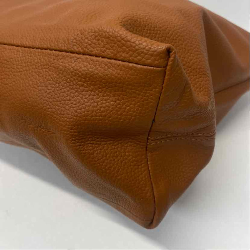 Joy Brown Leather Pebbled Tote Handbag