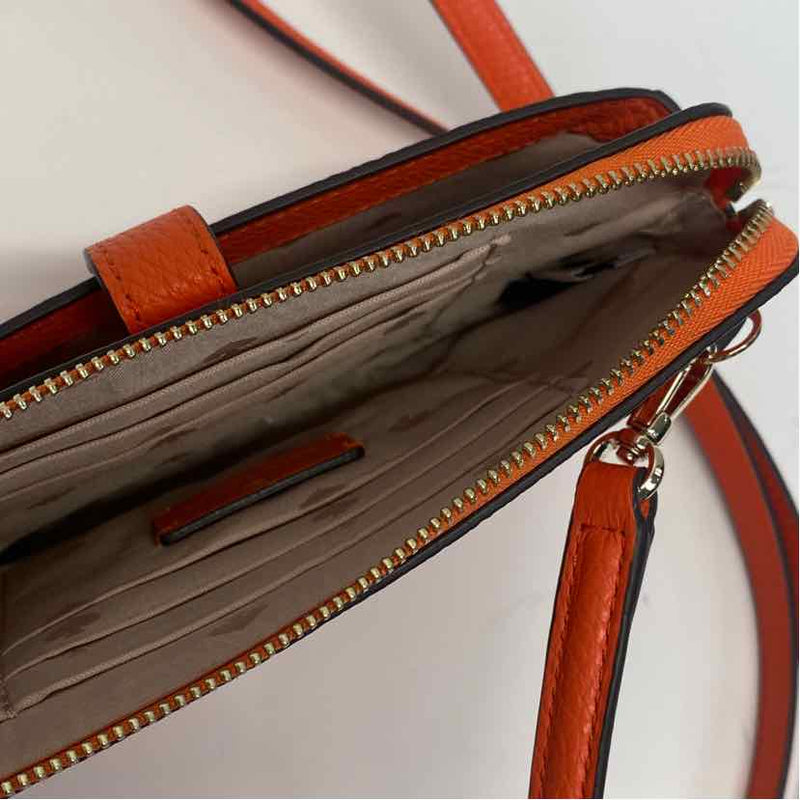Kate Spade Orange Leather Pebbled Crossbody Handbag