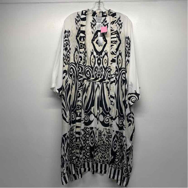 Chico's Size S-M Women's White-Multicolor Pattern Long Sleeve Top