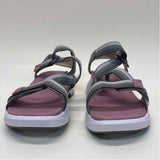 Aetrex Size 7.5-8 Women's Gray Stripe Strappy Sandals