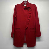 Cabi Women's Size L Red Houndstooth Cape Coat