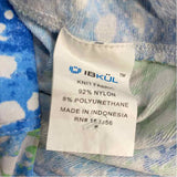 IBKUL Size M Women's Blue-Multi Pattern Pull On Skort