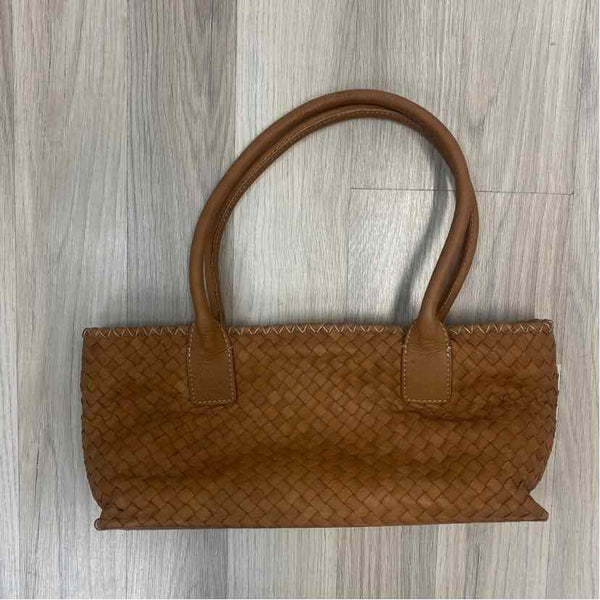 Fossil Brown Leather Woven Satchel Handbag