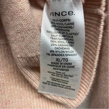 Vince Size Xl Women's Light Pink Solid Pullover Sweater