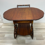 Drop Leaf Brown Wood Cart
