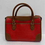 Dooney & Bourke Red-Brown Leather Colorblock Satchel Handbag