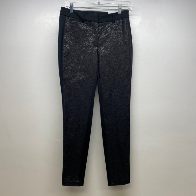 White House Black Market Size 2 Women's Black Embossed Dress Pants Pants