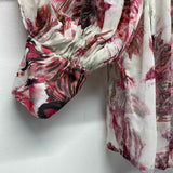 IRO Paris Size 32-XS Women's White-Multicolor Pattern Button Up Blouse