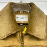 Paparazzi Women's Size Xl Camel Solid Zip Up Coat