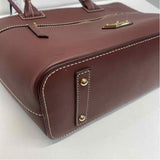 Dooney & Bourke Burgundy Leather Solid Satchel Handbag