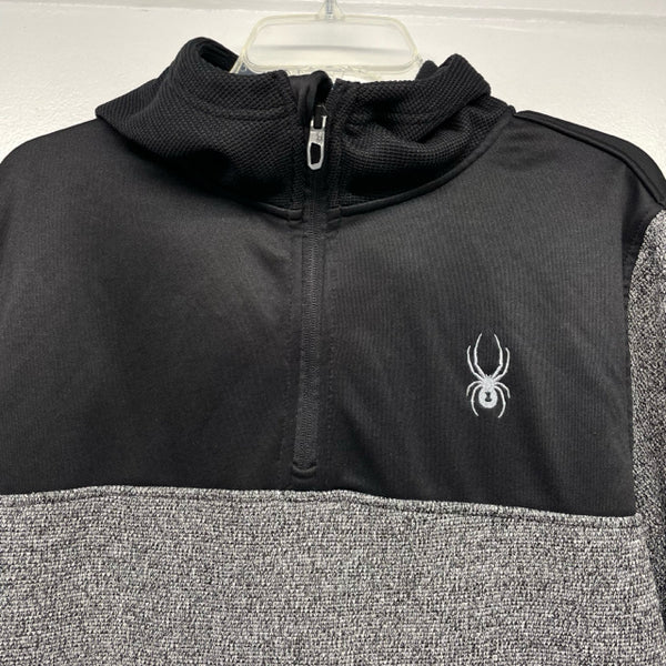 Spyder Size M Black-Gray Polyester Men's Men's Fleece