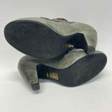 Miz Mooz Size 6.5 Women's Green-Gray Color Block Heel Shoes