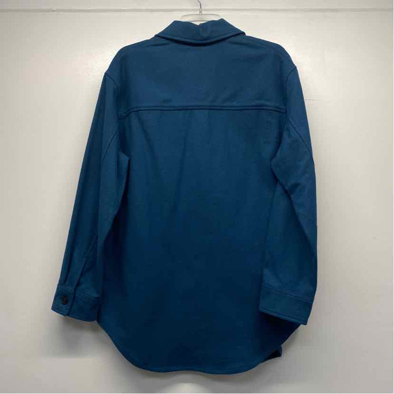 Anian Women's Size L Blue Solid Button Up Jacket