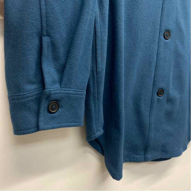 Anian Women's Size L Blue Solid Button Up Jacket