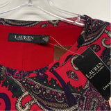 Lauren Ralph Lauren Size 14-L Women's Red-Multi Paisley Sheath Dress