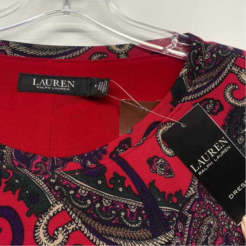 Lauren Ralph Lauren Size 14-L Women's Red-Multi Paisley Sheath Dress