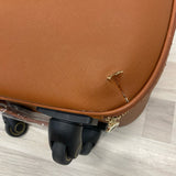 Smart Birdy Cognac Faux Leather Solid Round Suitcase