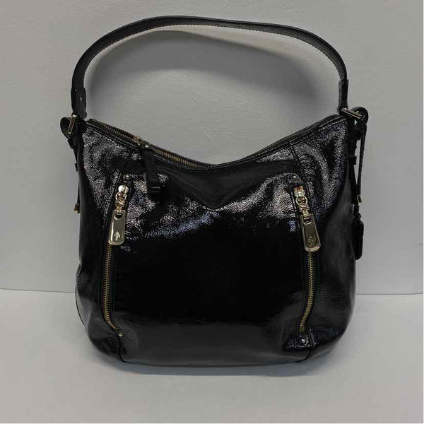 Cole Haan Black Patent Leather Solid Shoulder Handbag