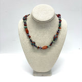 Multi beaded necklace- Amethyst, carnelian, Necklace