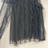 BCBGMaxazria Size L Women's Black Pattern Blouse