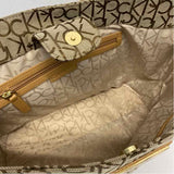Calvin Klein Khaki Canvas Signature Tote Handbag