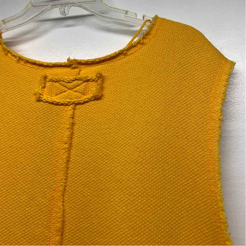 Free People Size S Women's Yellow Solid Tank Top Sleeveless Top