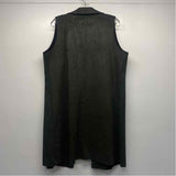 Peck & Peck Women's Size L Green Solid Maxi Cardigan Vest