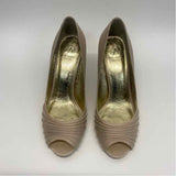 Adrianna Papell Size 9 Women's Beige Solid Open Toe Heels