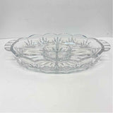 Royal Limited Clear Cut Crystal Divided Dish w Handles