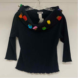 Maureene Keene N.Y.C. Size S Women's Black Applique 3/4 Sleeve Long Sleeve Top