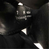 Munro Size 7 Women's Black-Gold Pattern Slide Wedge Sandals