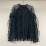BCBGMaxazria Size L Women's Black Pattern Blouse
