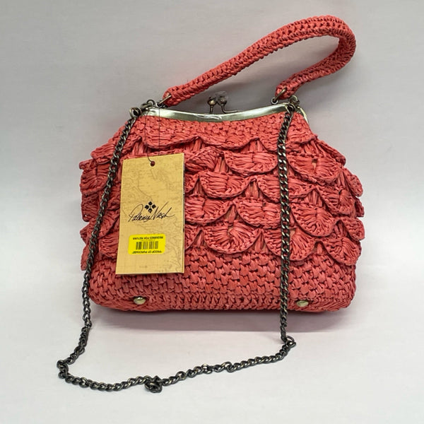 Patricia Nash Coral Raffia Solid Satchel Handbag