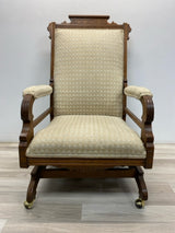 Antique Brown-Beige Wood Rocking Chair