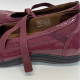 Lands' End Size 7 Women's Burgundy Patchwork Mary Jane Shoes