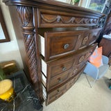 Walter of Wabash Brown Wood 5 Drawer Chest of Drawers