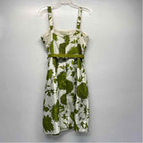 Jessica Howard Size 12-L Women's White-Green Floral Fit And Flare Dress