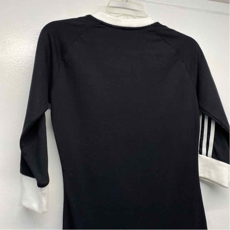 Adidas Size S Women's Black-White Stripe 3/4 Sleeve Dress