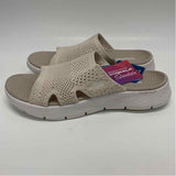 Skechers Goga Mat Size 7 Women's Tan Cut Out Slip On Sandals