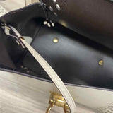 Salvatore Ferragamo Cream Leather Cutout Satchel Handbag