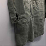 J.Jill Women's Size M Light Green Solid Button Up Coat w Cargo Pockets