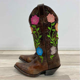 Justin Size 5.5 Women's Brown-Multi Pattern Cowboy Boots