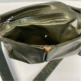 Brontibay Paris Green Fabric Solid Crossbody Handbag