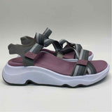 Aetrex Size 7.5-8 Women's Gray Stripe Strappy Sandals