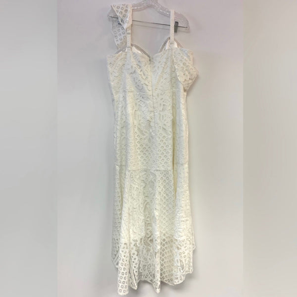 City Chic Size 2X-20 Women's Ivory Solid Maxi-Spaghetti Strap Dress