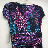 Laundry by Shelli Segal Size S-4 Black-Multi Abstract Short Sleeve Dress