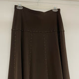 Michael Michael Kors Size S-4 Women's Chocolate Studs Bell- Below knee Skirt