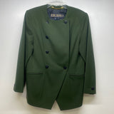 Escada Women's Size M-40 Green Solid Double Breasted Jacket